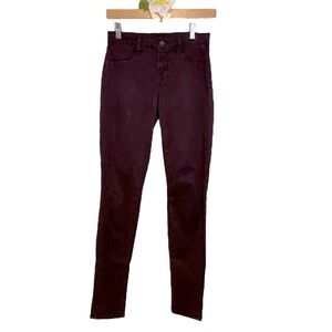 J Brand pants burgundy soft stretch skinny jeans size 26